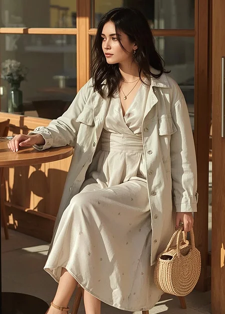 Linen Wrap Midi Details-Krellivonique